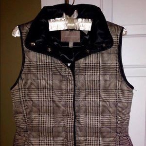 Banana Republic Houndstooth Down Pufffer Vest - XS